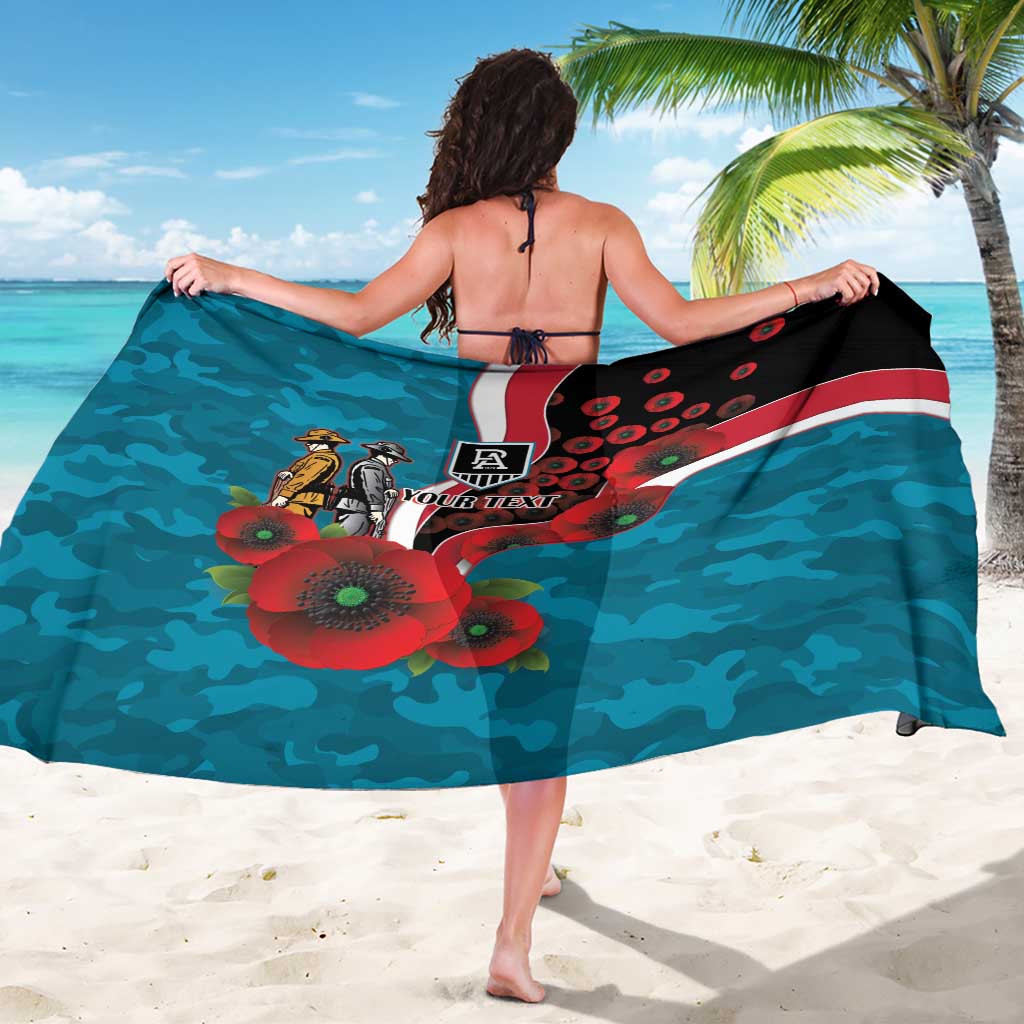 Port Power ANZAC Personalised Sarong Lest We Forget Poppy Camo