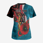 Port Power ANZAC Personalised Scrub Top Lest We Forget Poppy Camo