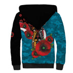 Port Power ANZAC Personalised Sherpa Hoodie Lest We Forget Poppy Camo