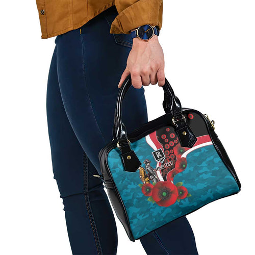 Port Power ANZAC Personalised Shoulder Handbag Lest We Forget Poppy Camo