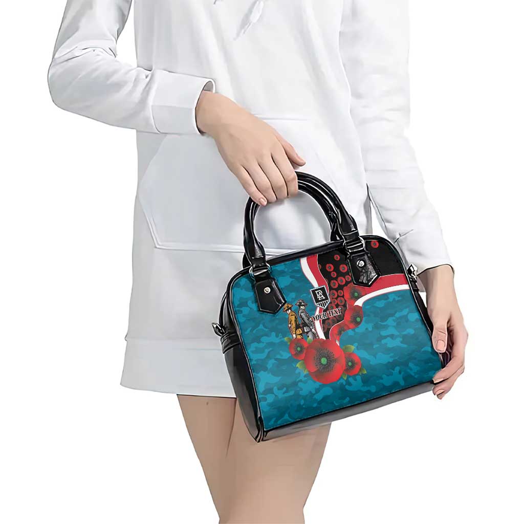 Port Power ANZAC Personalised Shoulder Handbag Lest We Forget Poppy Camo