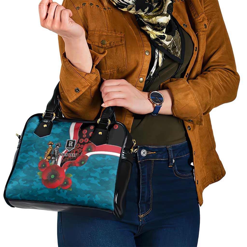 Port Power ANZAC Personalised Shoulder Handbag Lest We Forget Poppy Camo