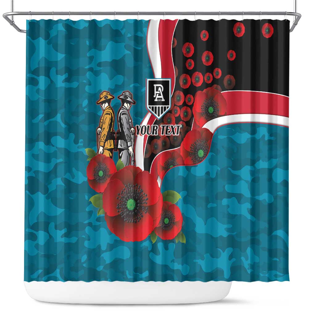 Port Power ANZAC Personalised Shower Curtain Lest We Forget Poppy Camo