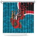 Port Power ANZAC Personalised Shower Curtain Lest We Forget Poppy Camo