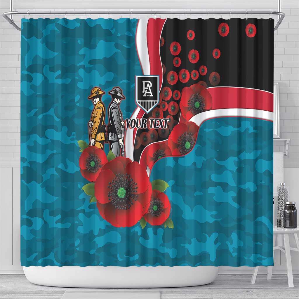 Port Power ANZAC Personalised Shower Curtain Lest We Forget Poppy Camo