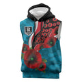 Port Power ANZAC Personalised Sleeveless Hoodie Lest We Forget Poppy Camo