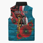 Port Power ANZAC Personalised Sleeveless Puffer Jacket Lest We Forget Poppy Camo