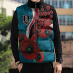 Port Power ANZAC Personalised Sleeveless Puffer Jacket Lest We Forget Poppy Camo