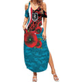 Port Power ANZAC Personalised Summer Maxi Dress Lest We Forget Poppy Camo