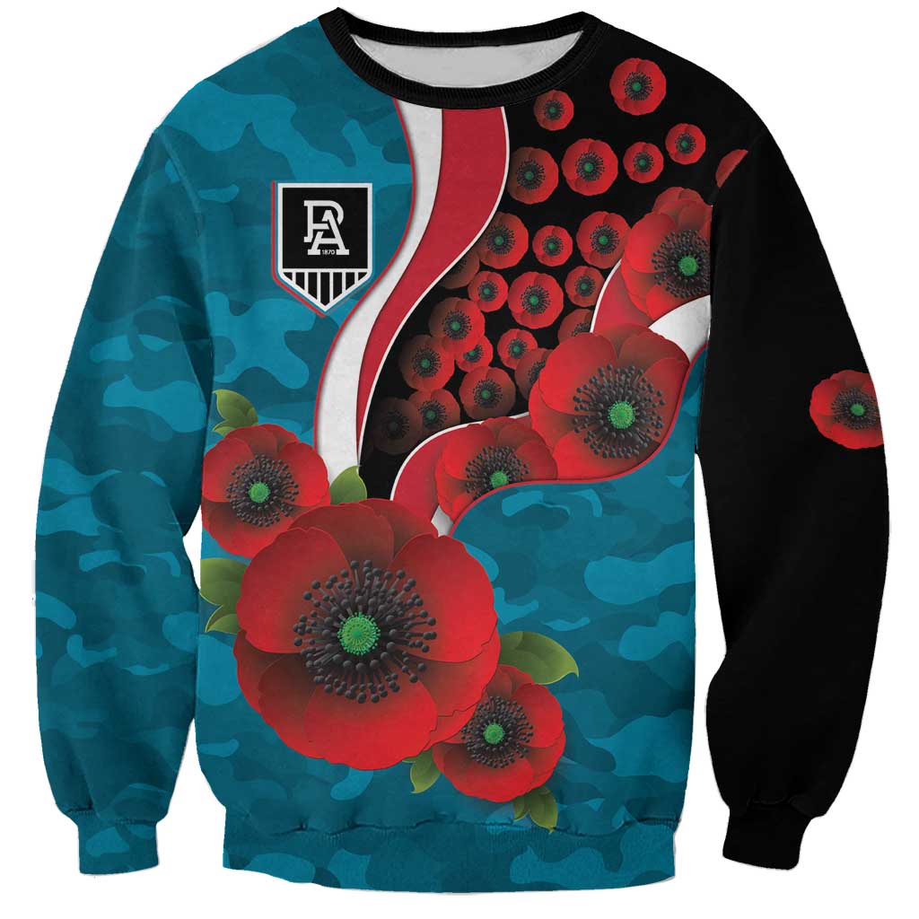 Port Power ANZAC Personalised Sweatshirt Lest We Forget Poppy Camo