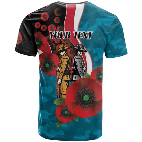Port Power ANZAC Personalised T Shirt Lest We Forget Poppy Camo