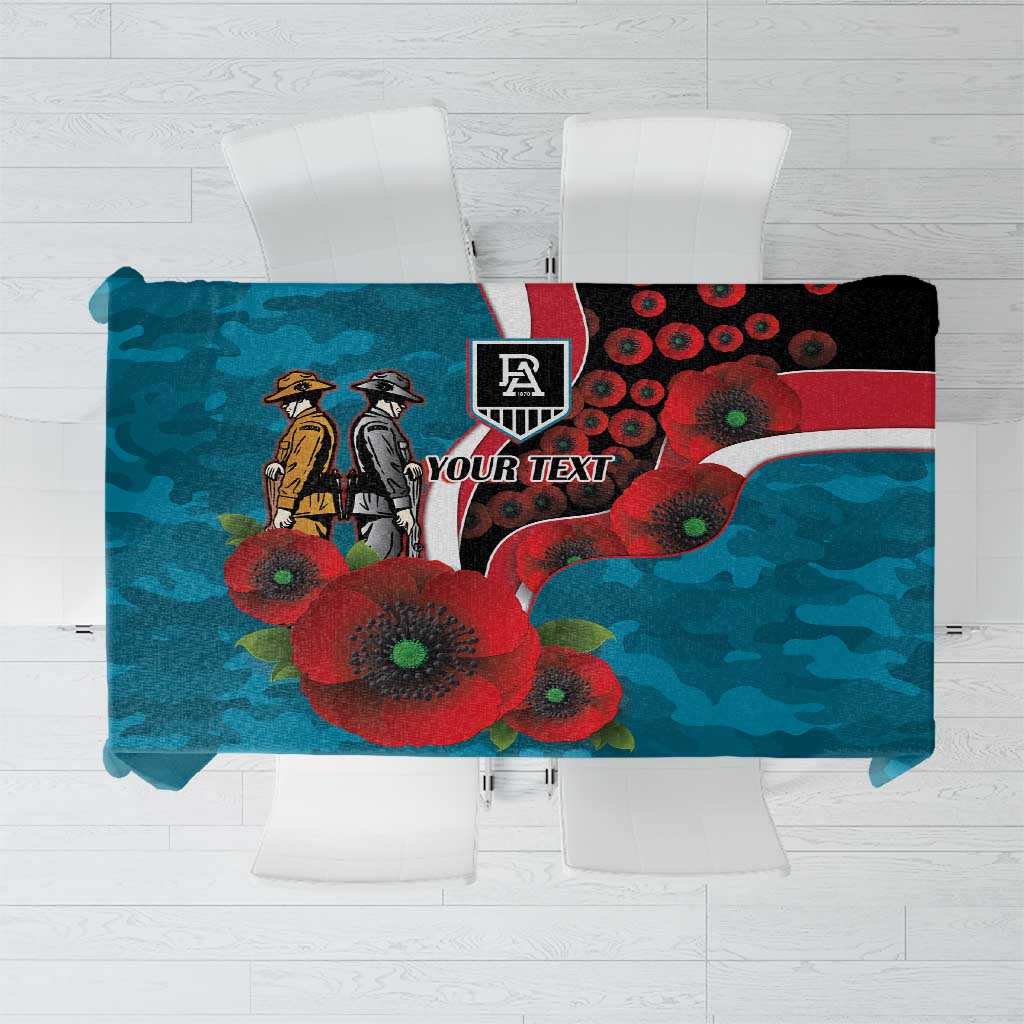 Port Power ANZAC Personalised Tablecloth Lest We Forget Poppy Camo