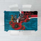 Port Power ANZAC Personalised Tablecloth Lest We Forget Poppy Camo