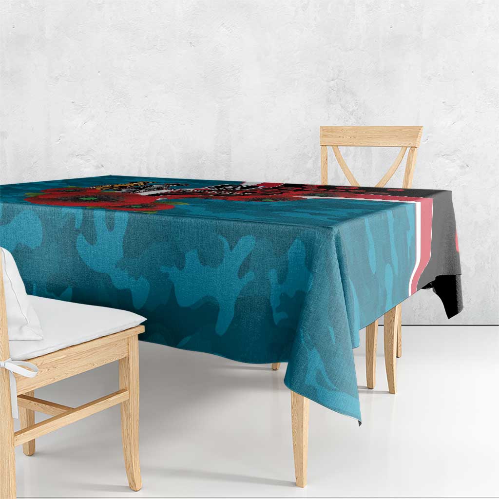 Port Power ANZAC Personalised Tablecloth Lest We Forget Poppy Camo