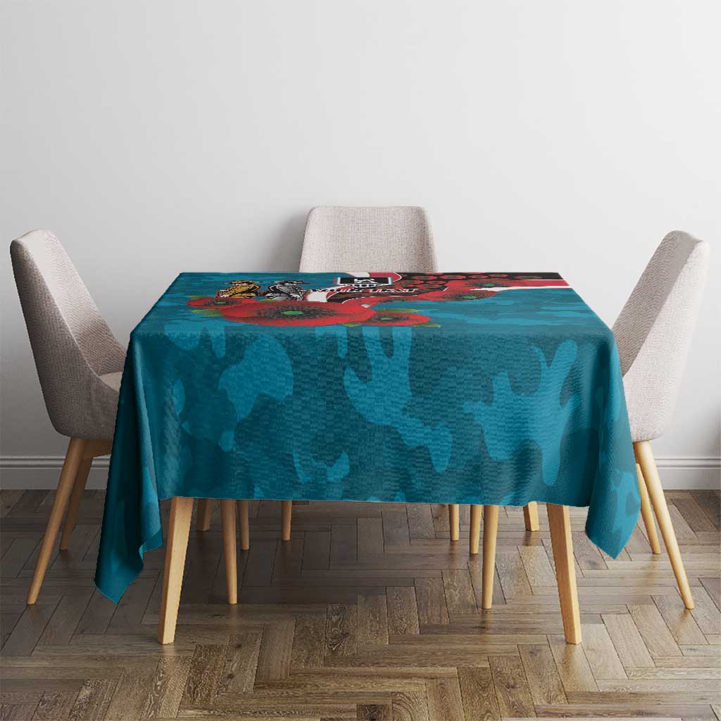 Port Power ANZAC Personalised Tablecloth Lest We Forget Poppy Camo