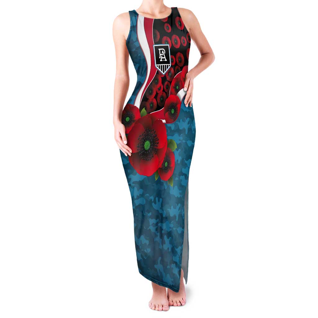 Port Power ANZAC Personalised Tank Maxi Dress Lest We Forget Poppy Camo