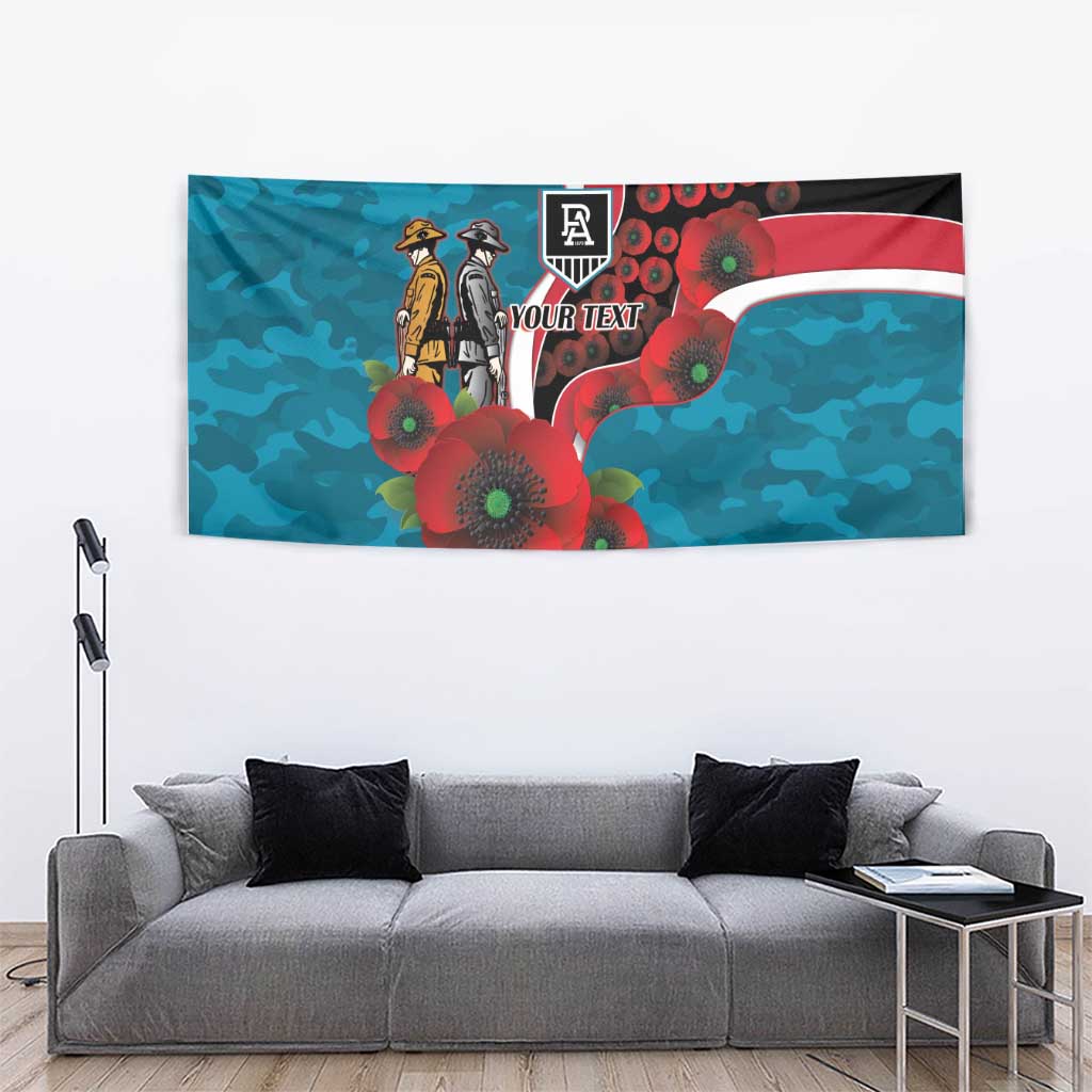 Port Power ANZAC Personalised Tapestry Lest We Forget Poppy Camo
