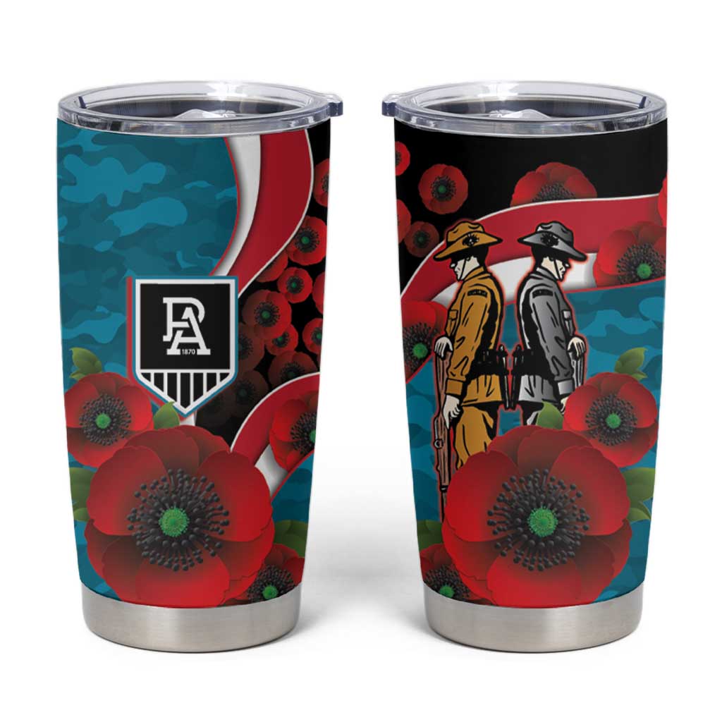 Port Power ANZAC Personalised Tumbler Cup Lest We Forget Poppy Camo