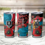 Port Power ANZAC Personalised Tumbler Cup Lest We Forget Poppy Camo