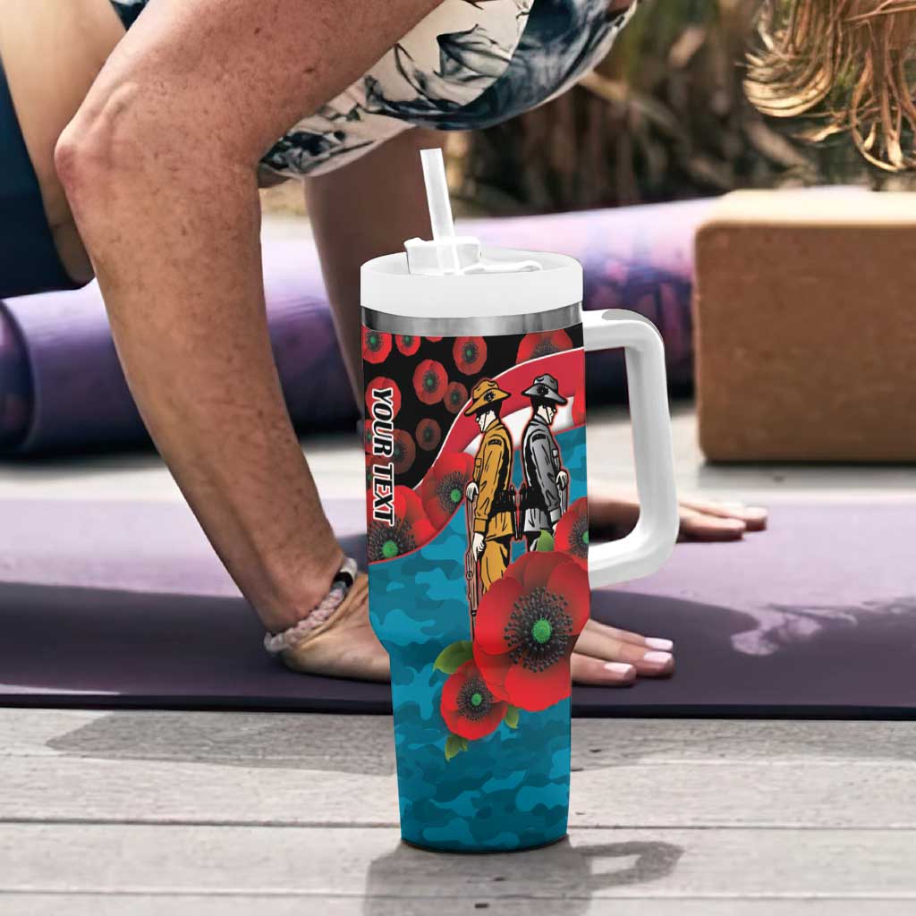 Port Power ANZAC Personalised Tumbler With Handle Lest We Forget Poppy Camo