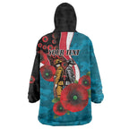 Port Power ANZAC Personalised Wearable Blanket Hoodie Lest We Forget Poppy Camo