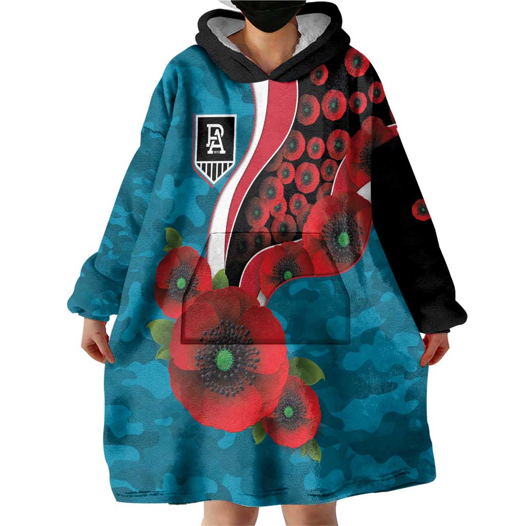 Port Power ANZAC Personalised Wearable Blanket Hoodie Lest We Forget Poppy Camo