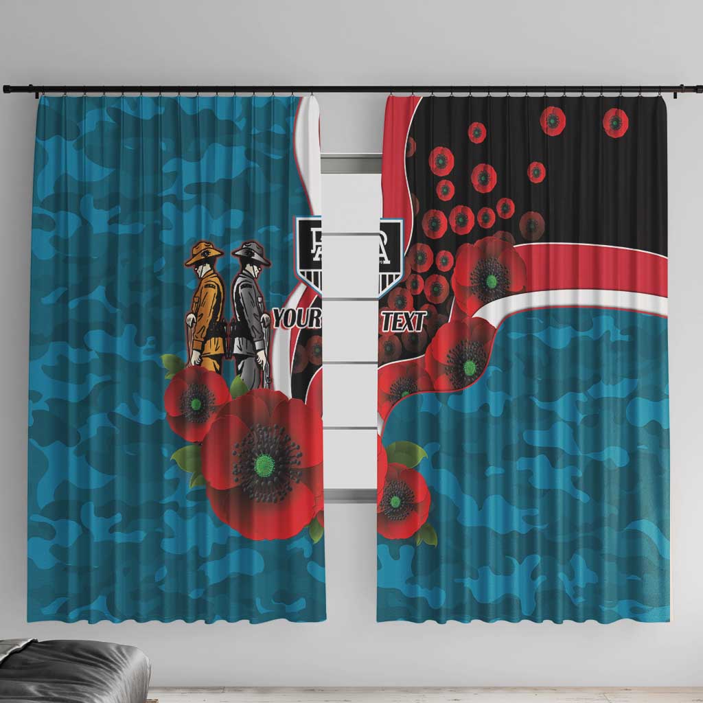 Port Power ANZAC Personalised Window Curtain Lest We Forget Poppy Camo