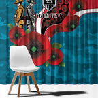 Port Power ANZAC Personalised Window Curtain Lest We Forget Poppy Camo