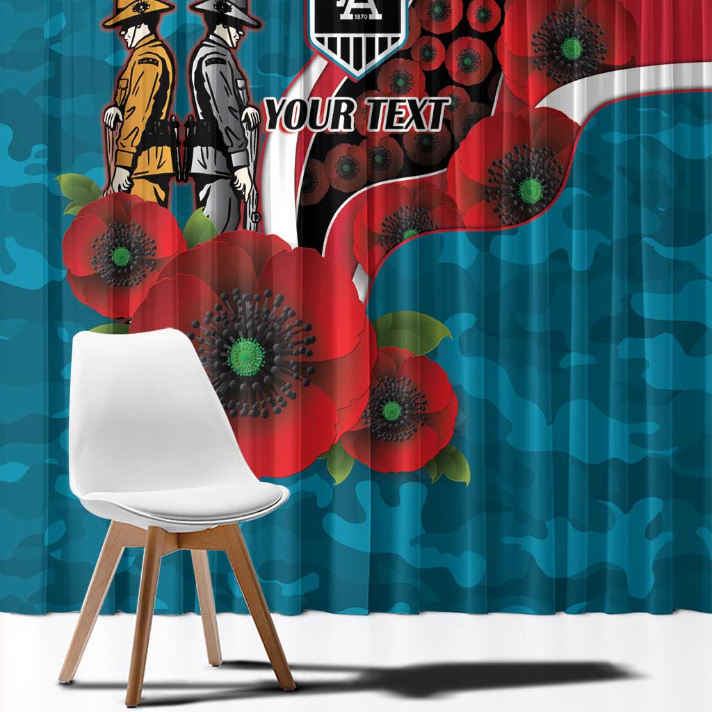Port Power ANZAC Personalised Window Curtain Lest We Forget Poppy Camo