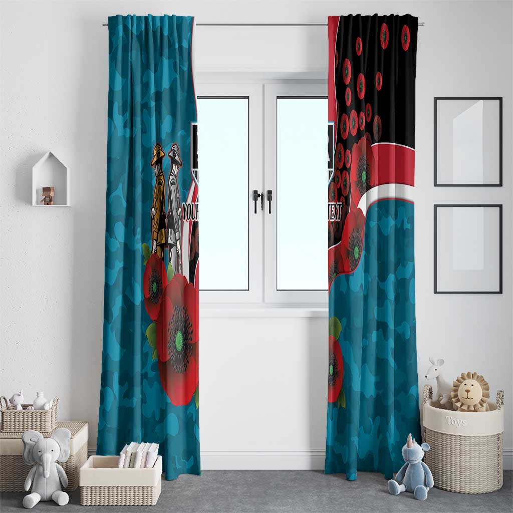 Port Power ANZAC Personalised Window Curtain Lest We Forget Poppy Camo