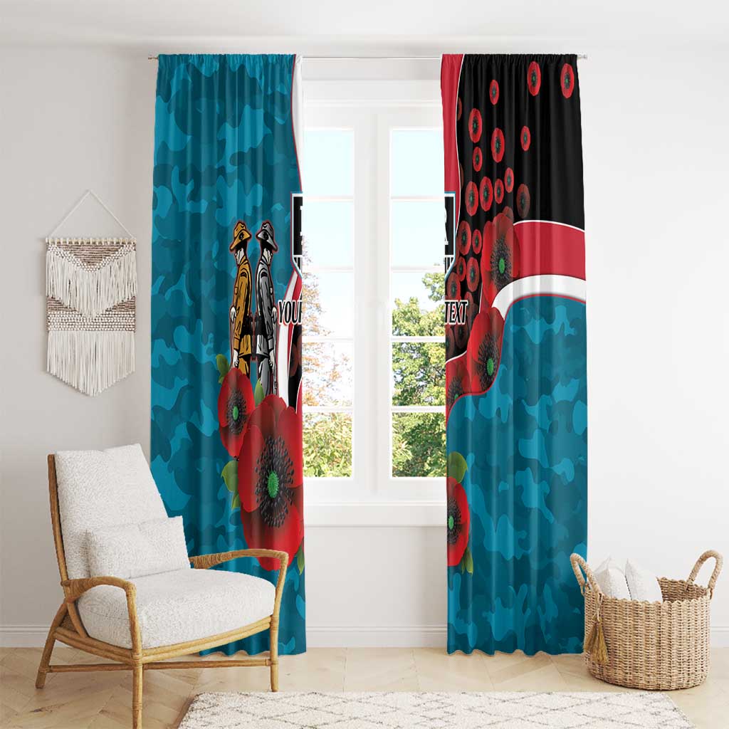 Port Power ANZAC Personalised Window Curtain Lest We Forget Poppy Camo