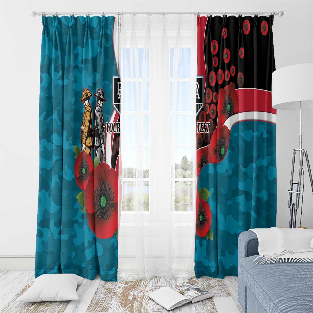 Port Power ANZAC Personalised Window Curtain Lest We Forget Poppy Camo