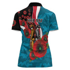 Port Power ANZAC Personalised Women Polo Shirt Lest We Forget Poppy Camo