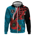 Port Power ANZAC Personalised Zip Hoodie Lest We Forget Poppy Camo