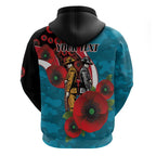 Port Power ANZAC Personalised Zip Hoodie Lest We Forget Poppy Camo