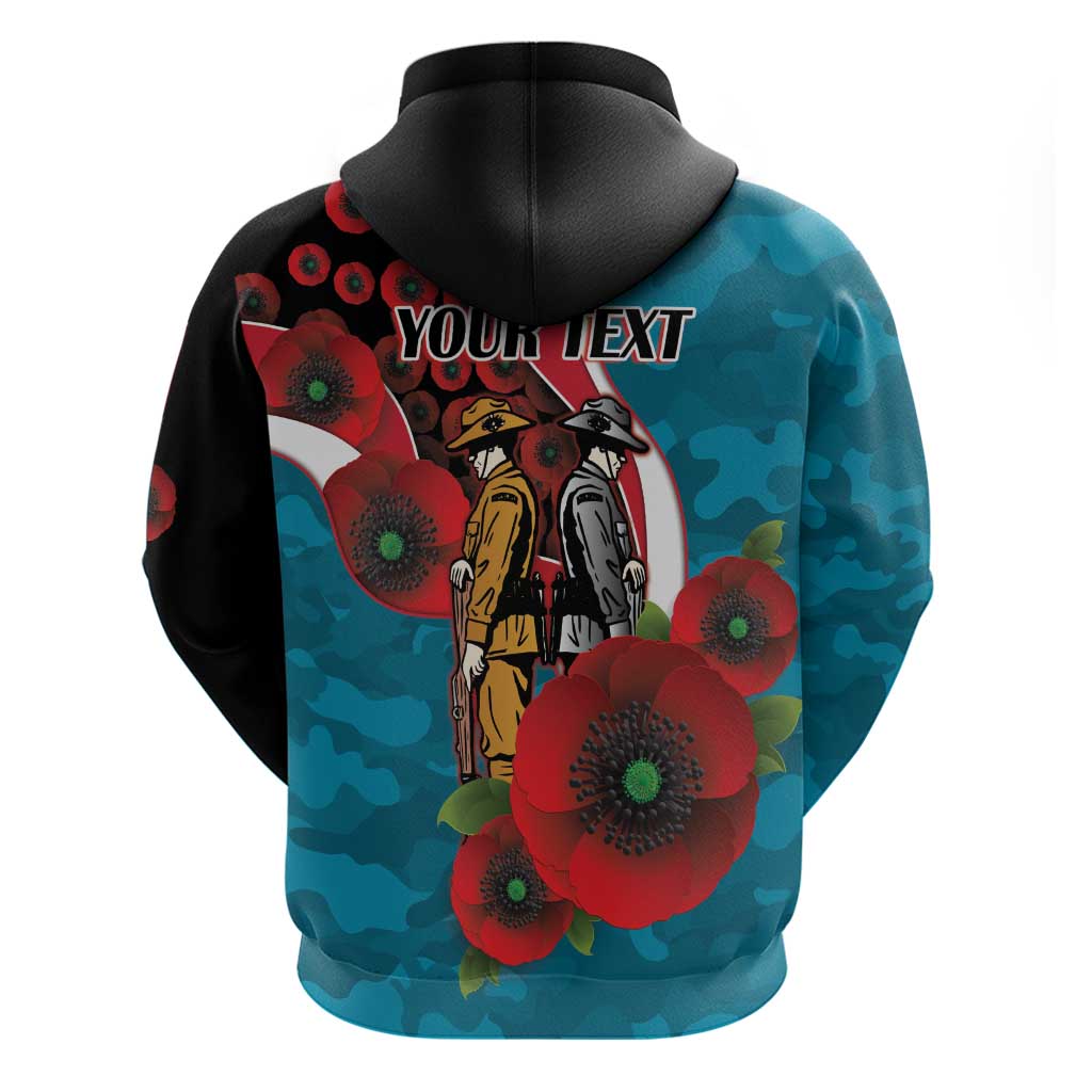 Port Power ANZAC Personalised Zip Hoodie Lest We Forget Poppy Camo