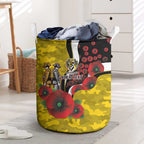 Richmond Tigers ANZAC Personalised Laundry Basket Lest We Forget Poppy Camo