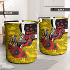 Richmond Tigers ANZAC Personalised Laundry Basket Lest We Forget Poppy Camo