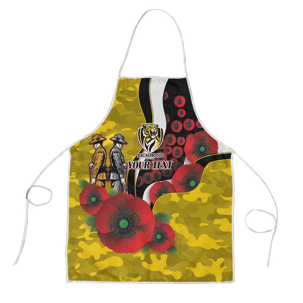 Richmond Tigers ANZAC Personalised Apron Lest We Forget Poppy Camo