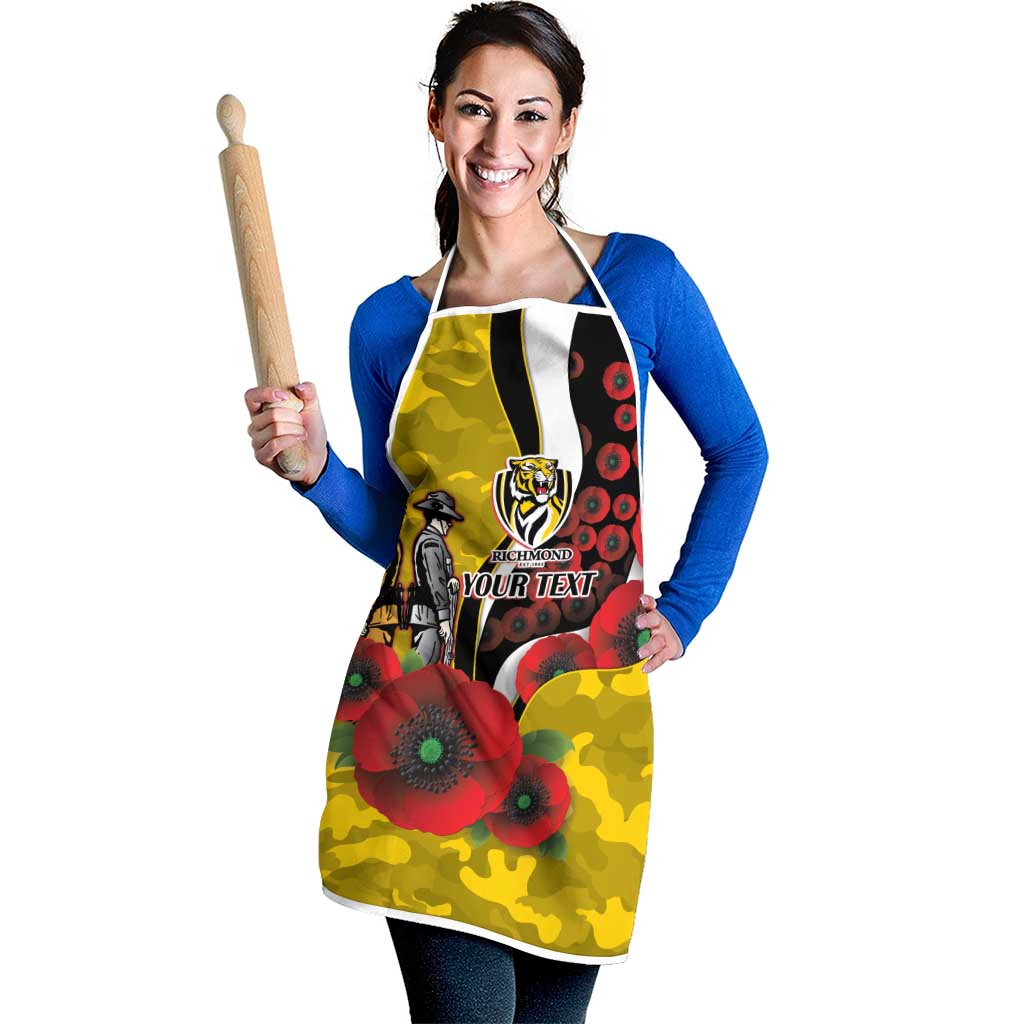 Richmond Tigers ANZAC Personalised Apron Lest We Forget Poppy Camo
