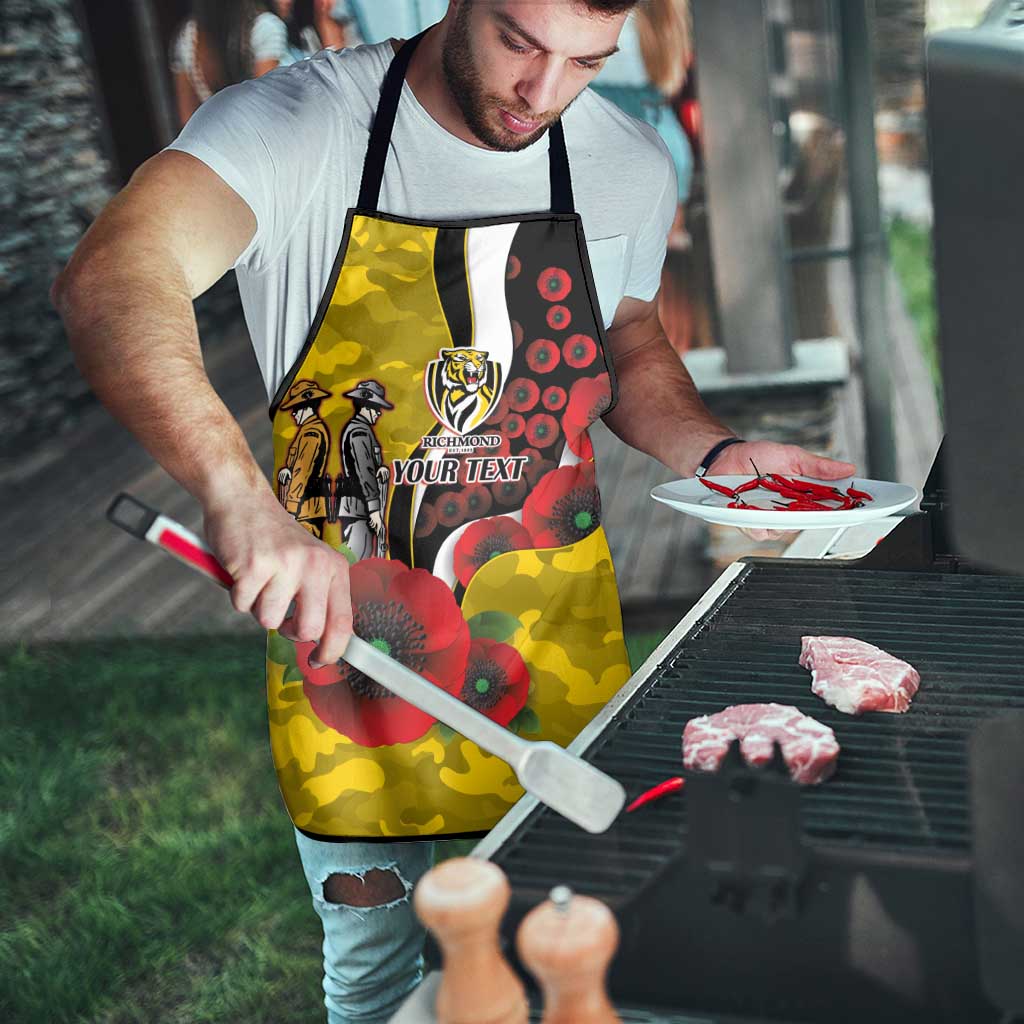 Richmond Tigers ANZAC Personalised Apron Lest We Forget Poppy Camo