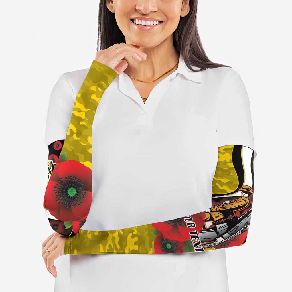 Richmond Tigers ANZAC Personalised Arm Sleeves Lest We Forget Poppy Camo