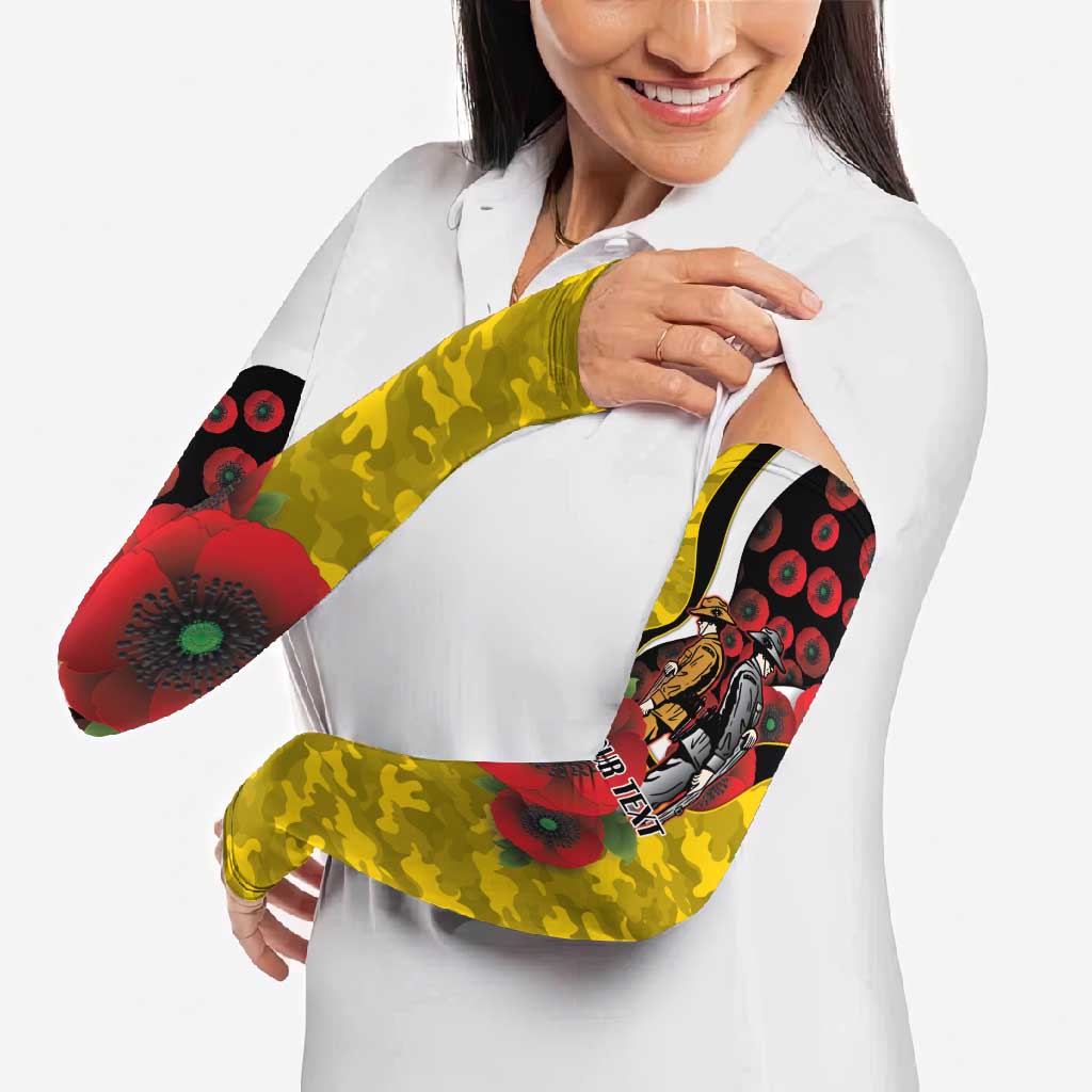 Richmond Tigers ANZAC Personalised Arm Sleeves Lest We Forget Poppy Camo