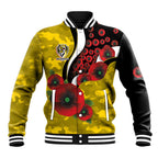 Richmond Tigers ANZAC Personalised Baseball Jacket Lest We Forget Poppy Camo