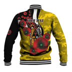 Richmond Tigers ANZAC Personalised Baseball Jacket Lest We Forget Poppy Camo