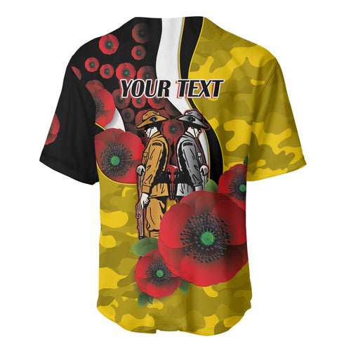Richmond Tigers ANZAC Personalised Baseball Jersey Lest We Forget Poppy Camo