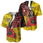 Richmond Tigers ANZAC Personalised Baseball Jersey Lest We Forget Poppy Camo