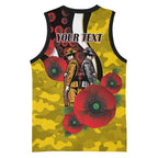 Richmond Tigers ANZAC Personalised Basketball Jersey Lest We Forget Poppy Camo