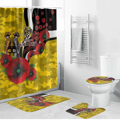 Richmond Tigers ANZAC Personalised Bathroom Set Lest We Forget Poppy Camo