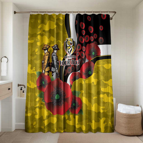 Richmond Tigers ANZAC Personalised Bathroom Set Lest We Forget Poppy Camo